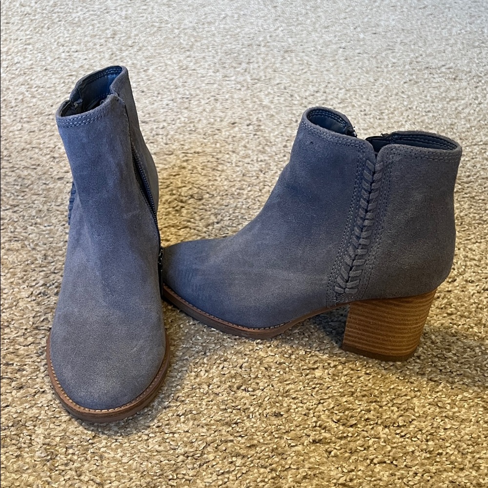 Blondo Nina Gray Suede Ankle Booties